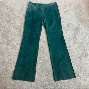 Danier leather dusty teal green suede trouser dress pants Sz 10 NWT